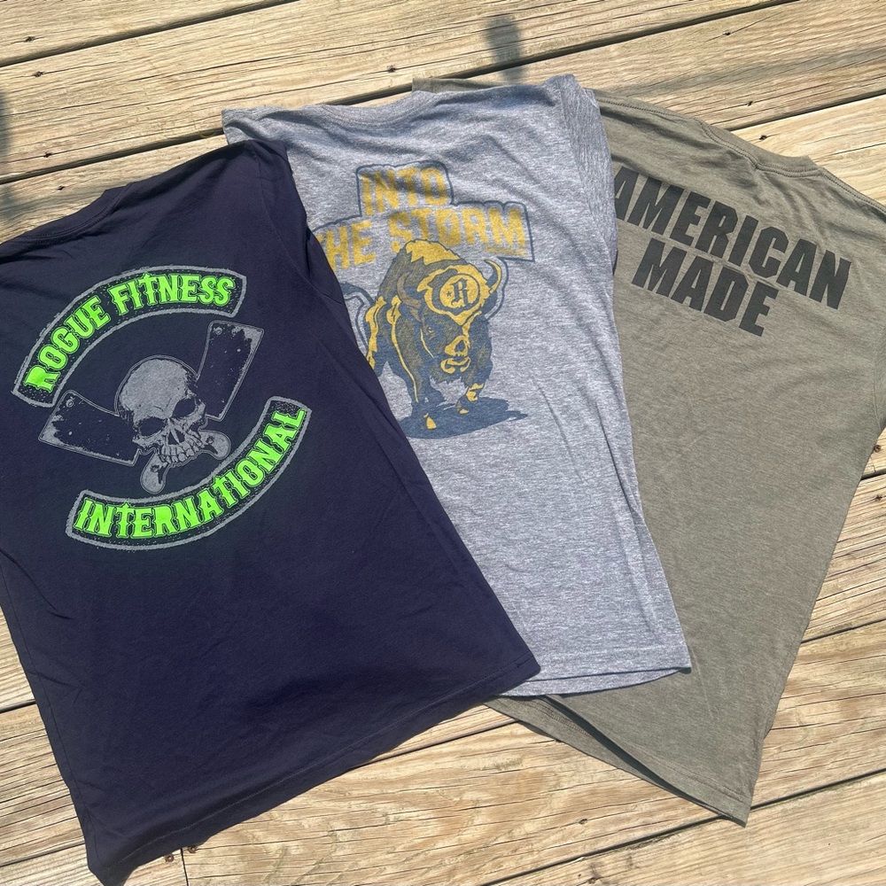 3 Shirts!!  Rogue Fitness Shirts Medium American International CrossFit Froning
